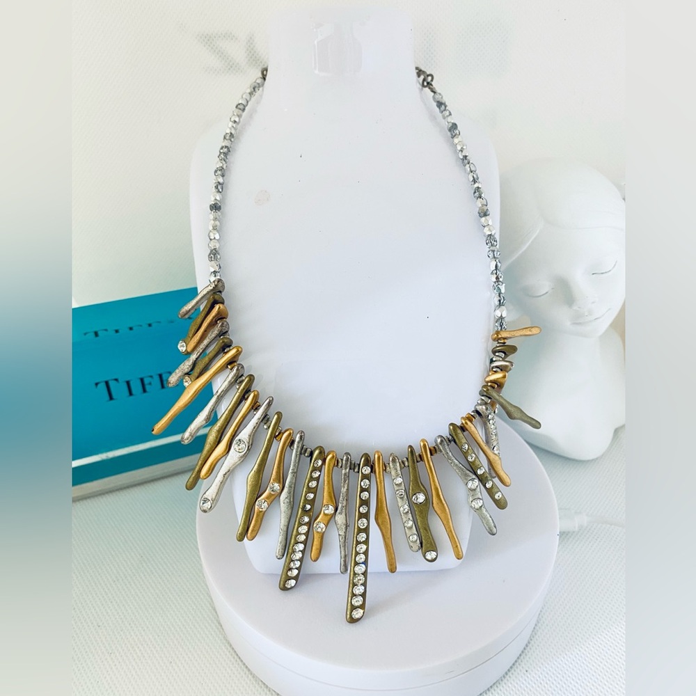 Vintage Gold and Silver distress Necklace